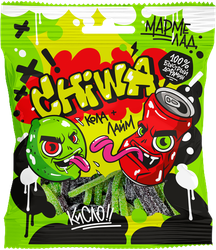 Изображение товара Мармелад жевательный CHIWA Кислый спагетти со вкусом колы и лайма, 90г