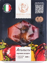 Изображение товара Антипасти BURENKA CLUB Перчик ассорти с мягким сыром в масле, 260г