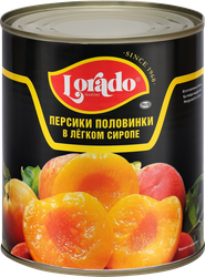 Изображение товара Персики LORADO половинки в легком сиропе, 850мл