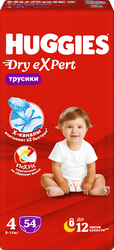 Изображение товара Подгузники-трусики HUGGIES Dry Expert 4 9–14кг, 54шт