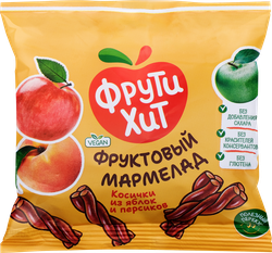Мармелад жевательный ФРУТИХИТ Косички из яблок и персиков, без сахара, 45г