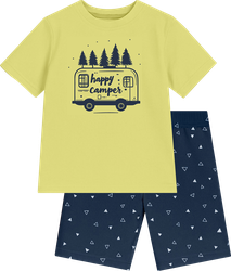 Изображение товара Пижама для мальчика КОТМАРКОТ р. 98–140 футболка и шорты, желто-синяя, Арт. 880280