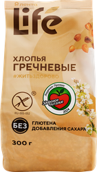 Хлопья гречневые безглютеновые ЛЕНТА LIFE, 300г
