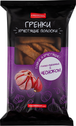 Изображение товара Гренки ржано-пшеничные ГРЕНКОВЪ Хрустящие полоски с чесноком, 70г