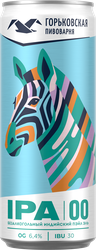 Изображение товара Пиво светлое безалкогольное ГОРЬКОВСКАЯ ПИВОВАРНЯ IPA нефильтрованное пастеризованное осветленное 0,5%, 0,33л