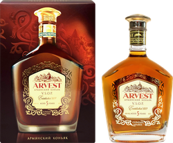 Изображение товара Коньяк ARVEST Армянский ординарный VSOP 5 лет 40%, п/у, 0.5л