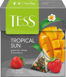 Изображение товара Чай зеленый TESS Tropical Sun с ароматом манго и клубники, 20пир