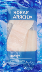 Палтус Синекорый замороженный НОВАЯ АЛЯСКА филе на коже, 400г
