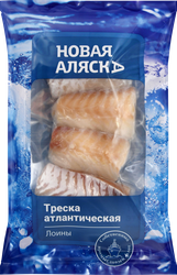 Треска Атлантическая замороженная НОВАЯ АЛЯСКА филе спинки без кожи, 400г