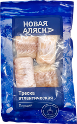 Треска Атлантическая замороженная НОВАЯ АЛЯСКА филе порционное без кожи, 400г