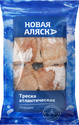 Треска Атлантическая замороженная НОВАЯ АЛЯСКА филе порционное без кожи, 400г