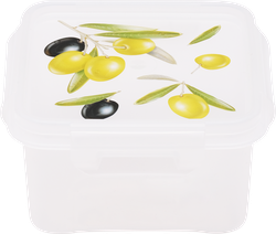 Контейнер для СВЧ 4 FAMILY Fresh олива, квадратный, 0.6л