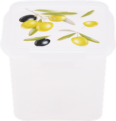 Контейнер для СВЧ 4 FAMILY Fresh олива, квадратный, 0.9л