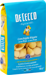 Макароны DE CECCO Conchiglie rigate №50, из муки твердых сортов пшеницы, 500г