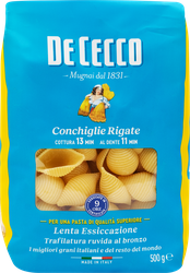 Макароны DE CECCO Conchiglie rigate №50, из муки твердых сортов пшеницы, 500г
