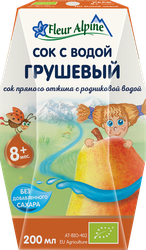 Сок FLEUR ALPINE Грушевый с родниковой водой, с 8 месяцев, 200мл