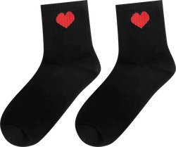 Изображение товара Носки женские INWIN с рисунком сердечко р. 23–25, черные с красным, Арт. 26-8ЛД
