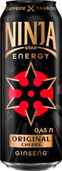 Изображение товара Напиток энергетический NINJA STAR Ориджинал Черри газированный, 0.45л