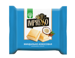 Изображение товара Шоколад белый IMPRESSO с миндально-кокосовой начинкой, 75г
