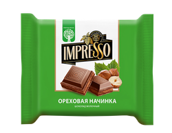 Изображение товара Шоколад молочный IMPRESSO с ореховой начинкой, 75г