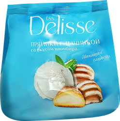 Пряники сырцовые DELISSE с начинкой со вкусом пломбира, 350г