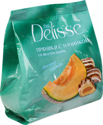 Пряники сырцовые DELISSE с начинкой со вкусом дыни, 350г