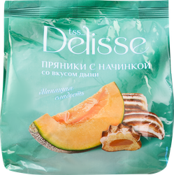 Пряники сырцовые DELISSE с начинкой со вкусом дыни, 350г