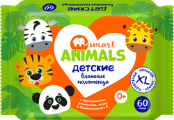 Полотенца влажные ЧТМ fantasy brands Animals,детские,с ромашкой,алоэ и витамином Е