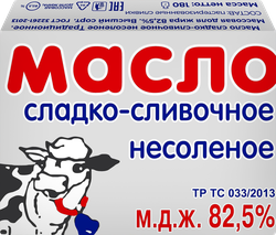 Изображение товара Масло сладкосливочное СЛИВОЧНАЯ СТРАНА Традиционное 82,5%, без змж, 180г