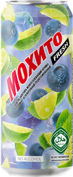 Изображение товара Напиток ОЧАКОВО Коктейль Мохито Черника, голубика освежающий среднегазированный, 0.45л