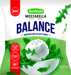 Изображение товара Сыр мягкий BONFESTO Balance Maxi Моцарелла 30%, без змж, 250г
