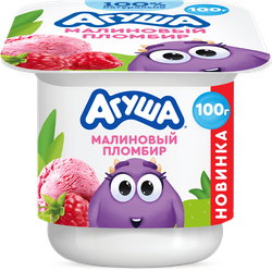 Изображение товара Творог АГУША Малиновый пломбир фруктовый 3,9%, без змж, 100г