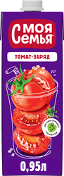 Изображение товара Нектар МОЯ СЕМЬЯ Томат–заряд Томатный с солью, 0.95л