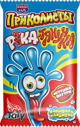 Изображение товара Карамель КАНДИ КЛАБ Приколисты Рука-тянучка, с игрушкой и татуировкой, 1г