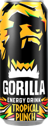 Изображение товара Напиток энергетический GORILLA Tropical punch пастеризованный газированный, 0.45л