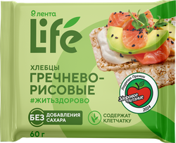 Изображение товара Хлебцы гречнево-рисовые ЛЕНТА LIFE воздушные, 60г