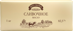 Изображение товара Масло сладкосливочное БРЕСТ-ЛИТОВСК Сливочное несоленое 82,5%, без змж, 1000г