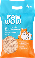 Изображение товара Наполнитель для кошачьего туалета PAW WOW древесный, 4кг