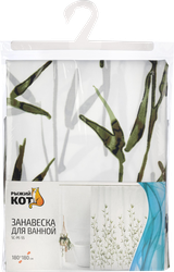 Изображение товара Штора для ванной РЫЖИЙ КОТ микс 180х180см, плотность 80г/м2, Арт. 109001