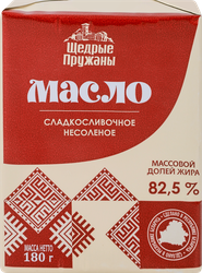 Изображение товара Масло сладкосливочное МК ПРУЖАНСКИЙ 82,5%, без змж, 180г