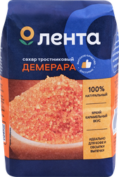 Изображение товара Сахар тростниковый ЛЕНТА нерафинированный, кристаллический, 500г