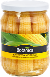 Изображение товара Кукуруза маринованная BOTANICA молодая целая в початках, 370мл