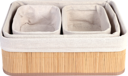 Изображение товара Набор корзин для хранения HOMECLUB Warm Season, 20х14х9см, 33х25х10,5см, 36х27х12см, Арт. NC-CH6, 4шт