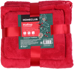 Изображение товара Набор полотенец HOMECLUB Christmas Traditions 70х140см и 35х75см, микрофибра