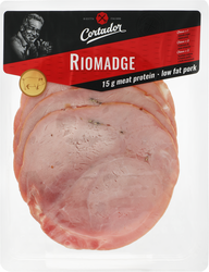 Изображение товара Мясной продукт копчено-вареный CORTADOR Риомадже из свинины, нарезка, 120г