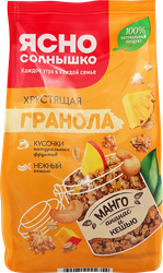 Изображение товара Гранола ЯСНО СОЛНЫШКО с манго, ананасом и кешью, 250г
