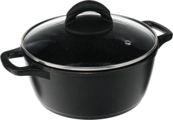 Изображение товара Кастрюля HOPPS Chefs Cuisine литая, антипригарное покрытие, индукция, со стеклянной крышкой, 2л, Арт. HP2033-CCID