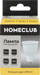 Изображение товара Лампа светодиодная HOMECLUB софит 10Вт GU5.3 теплый свет, Арт. LED-MR16-10GU5.327