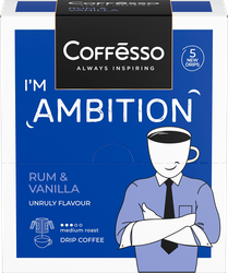 Изображение товара Кофе молотый COFFESSO Ambition с ароматом рома и ванили, дрип-пакет, 5пак