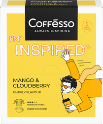 Изображение товара Кофе молотый COFFESSO Inspired с ароматом манго и морошки, дрип-пакет, 5пак